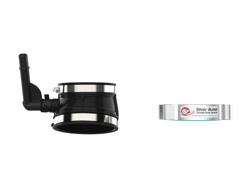 aFe 2020 Vette C8 Silver Bullet Aluminum Throttle Body Spacer Works w/ Factory Intake Only - Silver - 46-34017