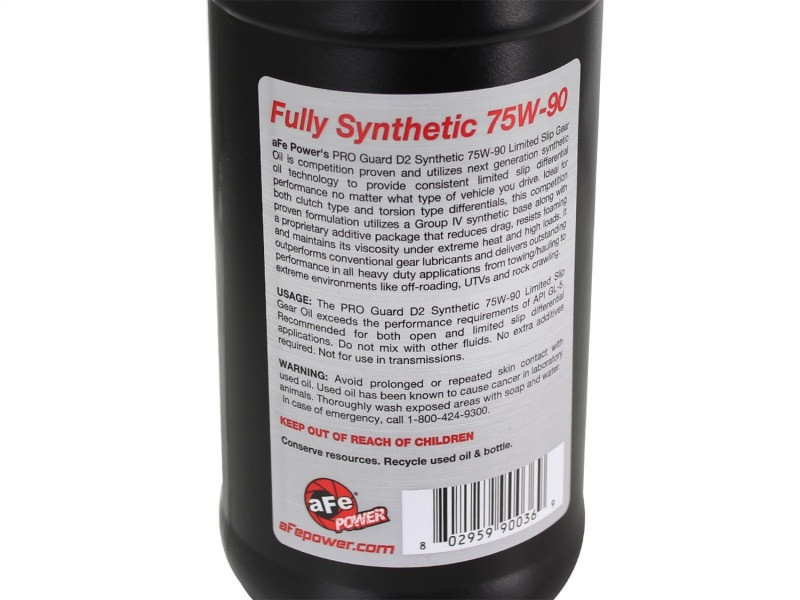 aFe Power Differential Cover Machined Fins 97-15 Jeep Dana 30 w/ 75W-90 Gear Oil 2 QT - 46-70192-WL