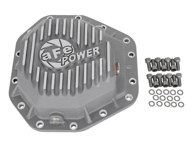 aFe Power Street Ser Rear Diff Cover Raw w/Mach Fin 2017 Ford Diesel Trucks V8-6.7L(td) Dana M275-14 - 46-70350