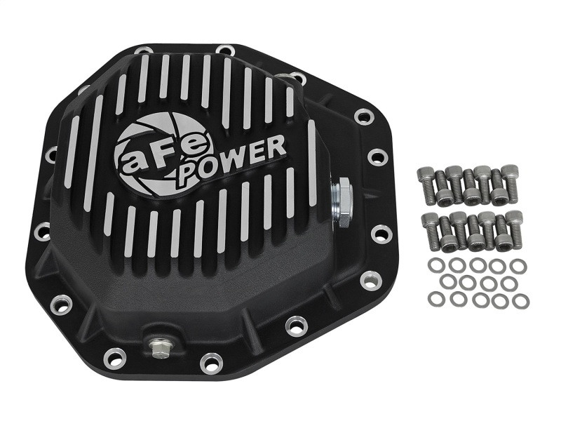 aFe Power Pro Ser Rear Diff Cover Black w/Mach Fins 2017 Ford Diesel Trucks V8-6.7L(td) Dana M275-14 - 46-70352