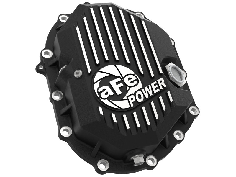 AFE Power 11-18 GM 2500-3500 AAM 9.25 Axle Front Differential Cover Black Machined Street Series - 46-71050B