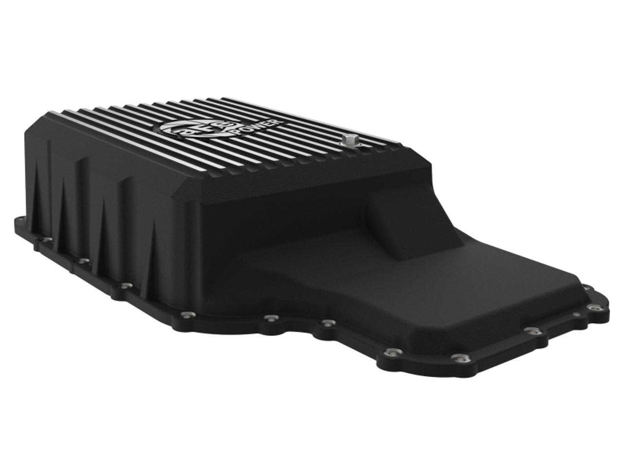 aFe 20-21 Ford Truck w/ 10R140 Transmission Pan Black POWER Street Series w/ Machined Fins - 46-71220B