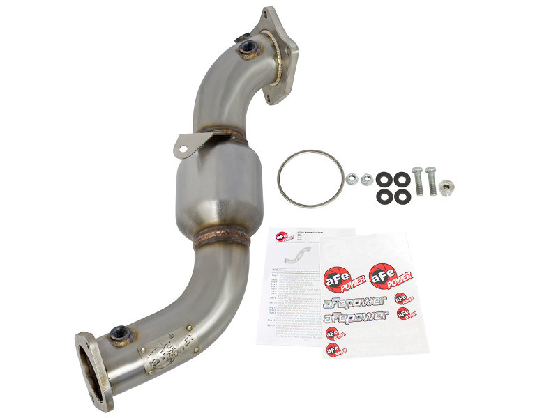 aFe Twisted Steel Down-Pipe Catted 13-16 Cadillac ATS L4-2.0L (t) - 48-34126-HC
