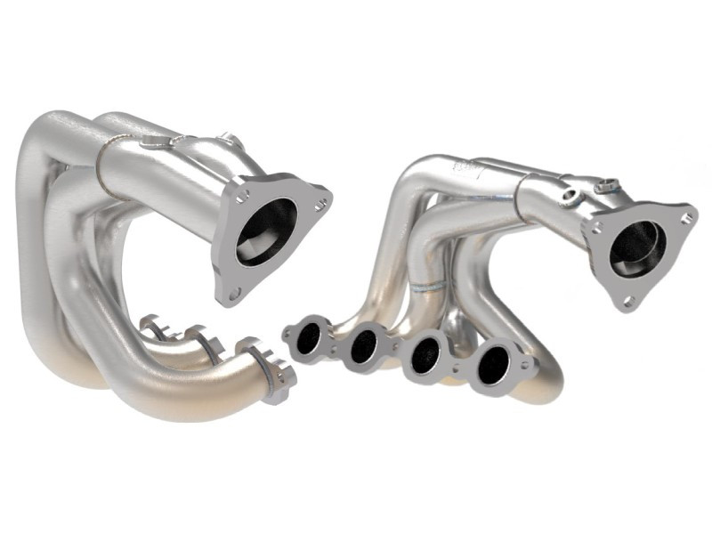 aFe Twisted 304SS Header 2020 Chevy Corvette (C8) 6.2L V8 - Brushed - 48-34148-H