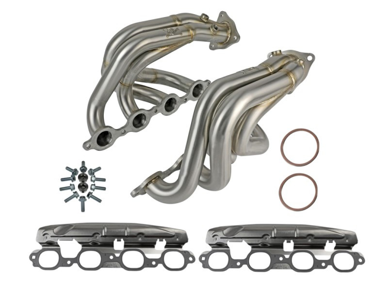 aFe Twisted 304SS Header 2020 Chevy Corvette (C8) 6.2L V8 - Brushed - 48-34148-H