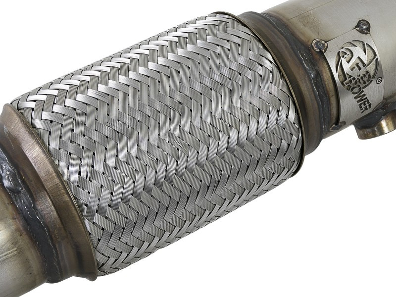 aFe Power Twisted Steel SS304 Downpipe 2.5in w/Cat 17-18 Hyundai Elantra L4-1.6L (t) - 48-37001-1HC