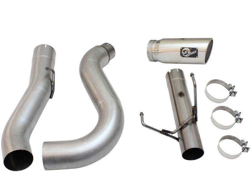 aFe MACHForce XP Exhaust Large Bore 5in DPF-Back Alu. 13-15 Dodge Trucks L6-6.7L (td) *Polish Tip - 49-02051-1P