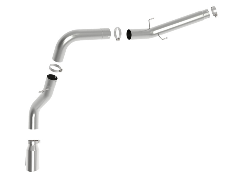 aFe ATLAS 5in Alum Steel DPF-Back Exhaust System w/Polished Tip 19-20 Ram Diesel Trucks L6-6.7L (td) - 49-02075-P