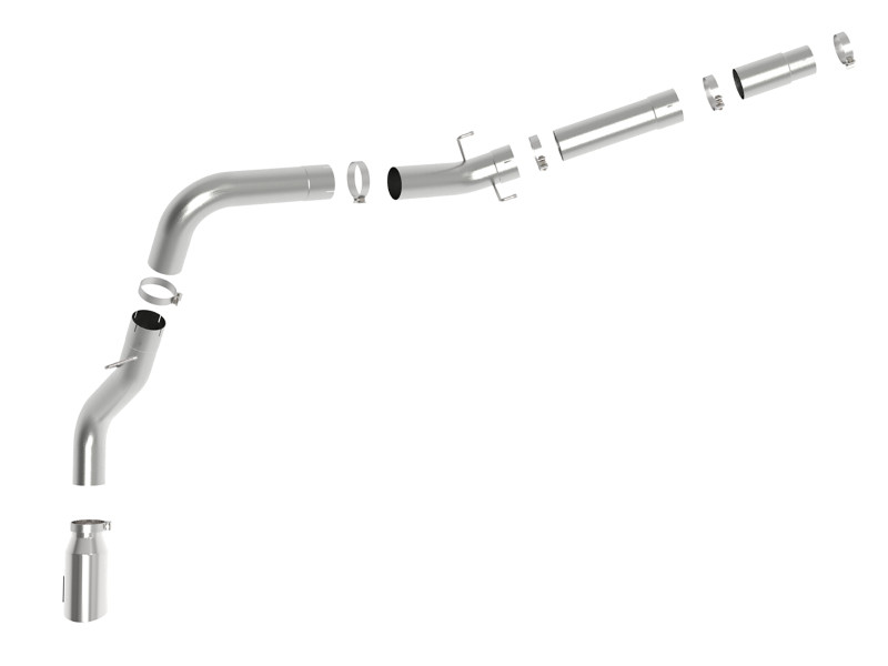aFe ATLAS 5in DPF-Back Alum Steel Exhaust System w/Polished Tip 19-20 Ram Diesel Trucks L6-6.7L (td) - 49-02078-P