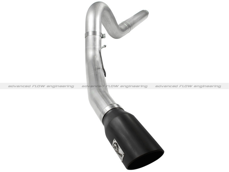 aFe Atlas 5in DPF-Back Aluminized Steel Exh Sys, Ford Diesel Trucks 08-10 V8-6.4L (td) Black tip - 49-03054-B