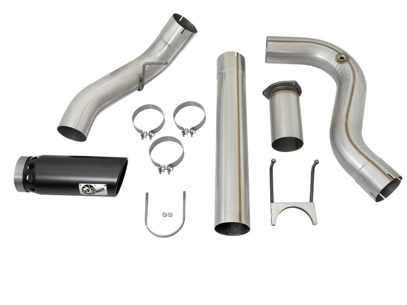 aFe ATLAS 5in DPF-Back Alum Steel Exhaust System w/Black Tip 2017 Ford Diesel Trucks V8-6.7L (td) - 49-03090-B