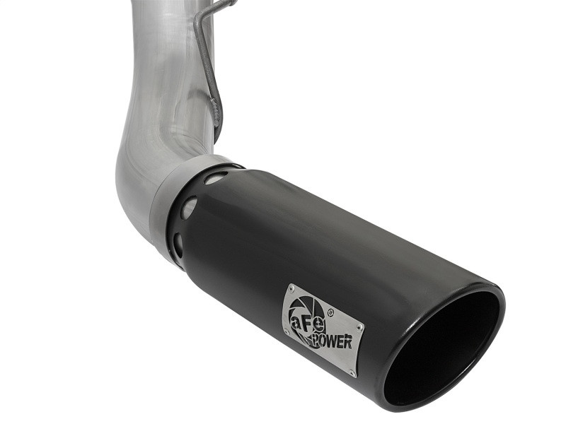 aFe ATLAS 5in DPF-Back Alum Steel Exhaust System w/Black Tip 2017 Ford Diesel Trucks V8-6.7L (td) - 49-03090-B