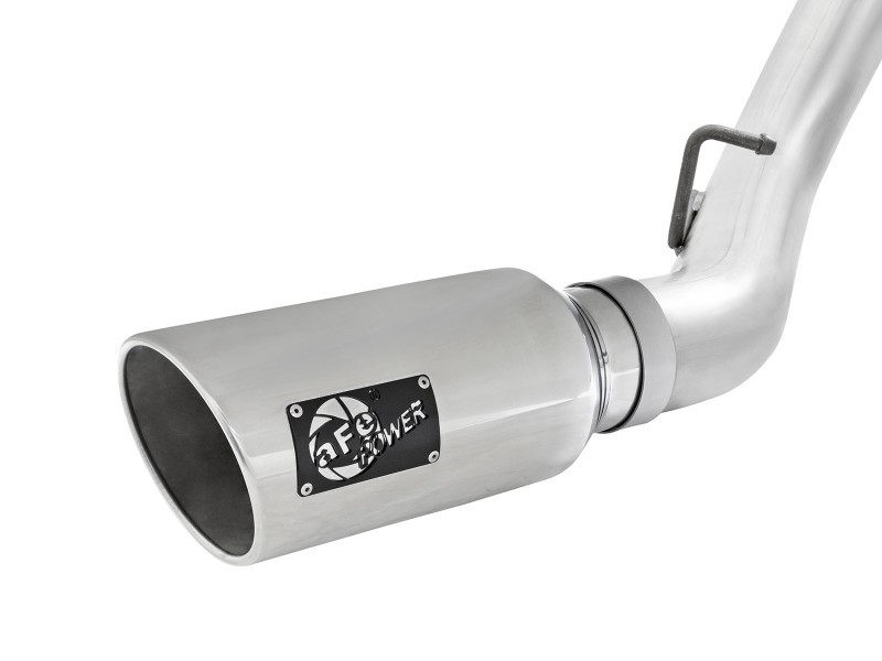 aFe Atlas Exhaust 4in Dual DPF-Back Al Steel w/ Pol Tips 16-17 GM Diesel Truck V8-6.6L (td) LML - 49-04080-P