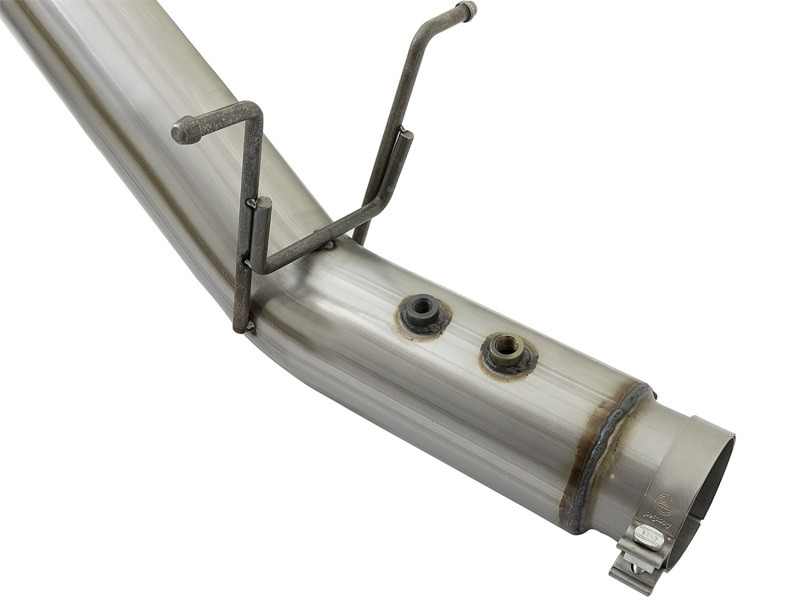 aFe ATLAS 5in DPF-Back Aluminized Steel Exhaust System w/Polished Tips 2017 GM Duramax 6.6L (td) L5P - 49-04085-P