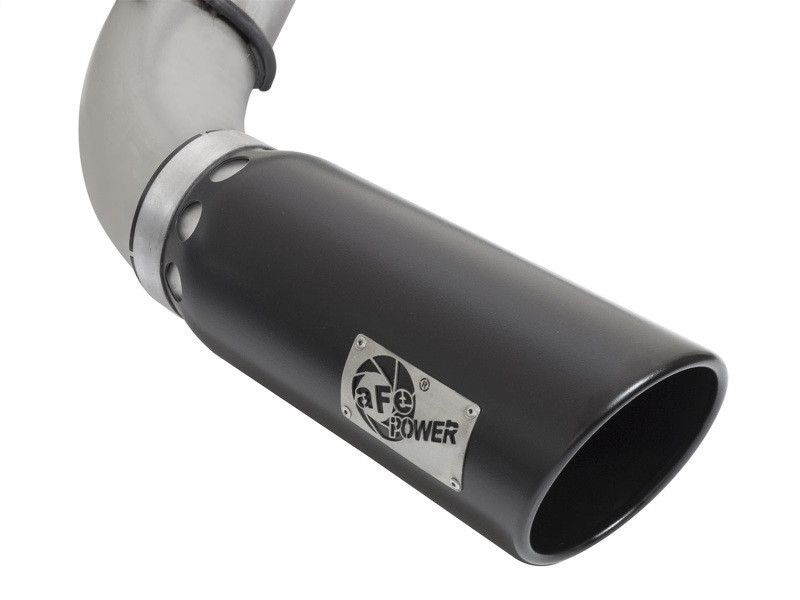 aFe Atlas Exhaust 5in DPF-Back Al Steel 2016 Nissan Titan XD V8-5.0L Black Tip - 49-06112-B