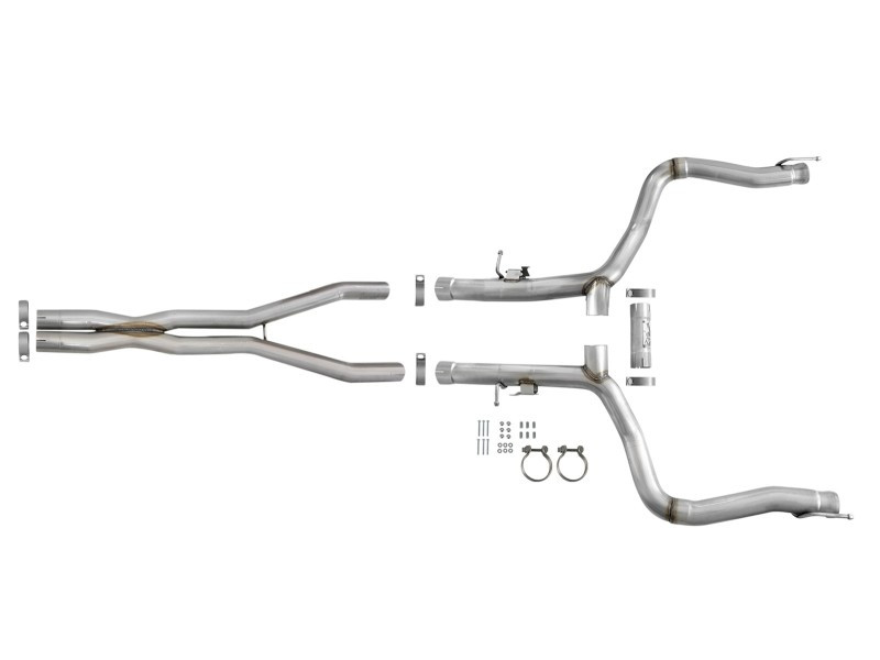 aFe MACH Force-Xp 3in 304 SS Cat-Back Exhaust 15-20 Dodge Charger Hellcat V8-6.2L/6.4L w/o Muffler - 49-32070NM
