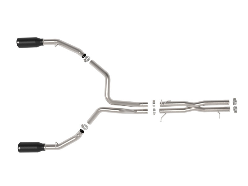 aFe 2025 Dodge RAM 1500 Vulcan Series 304 Stainless Steel Cat-Back Exhaust System w/ Black Tip - 49-32087-B