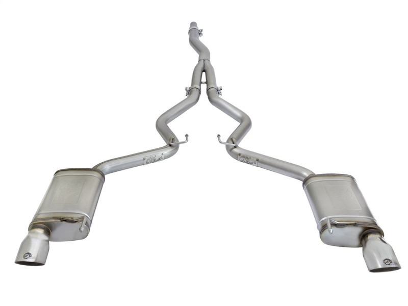 aFe MACHForce XP Exhausts Cat-Back SS-304 EXH w/ Polished Tips 15-16 Ford Mustang EcoBoost 2.3L (t) - 49-33084-P