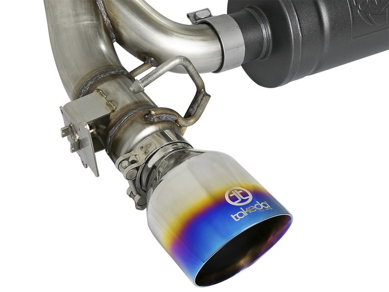 aFe Takeda 3in 304 SS Axle-Back Exhaust System w/ Blue Flame Tip 16-18 Ford Focus RS 2.3L (t) - 49-33104-L