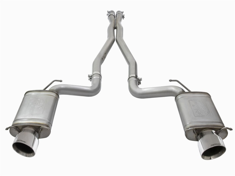 aFe Mach Force-Xp 3in CB Stainless Steel Dual Exhaust System w/Polished Tips 09-15 Cadillac CTS-V - 49-34063-P