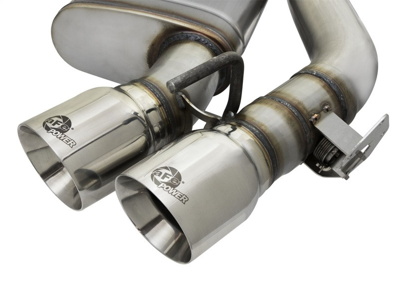 aFe MACHForce XP 3in 304 SS Axle-Back Dual Exhaust (NPP) w/ Polished Tips 16-17 Camaro SS V8-6.2L - 49-34068-P