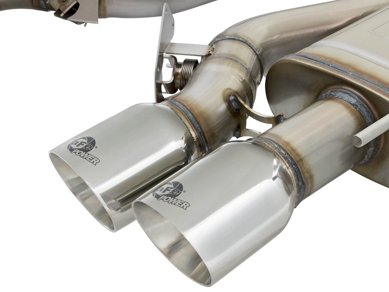 aFe MACHForce XP 3in 304 SS Cat-Back Dual Mode Exhaust w/ Polished Tips 16-17 Cadillac ATS-V V6-3.6L - 49-34078-P