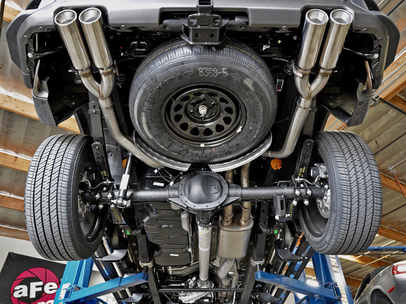 aFe Vulcan Series 4-3in 304SS Exhaust Cat-Back w/ Pol Tips 2019 GM Silverado/Sierra 1500 V8-6.2L - 49-34102-P