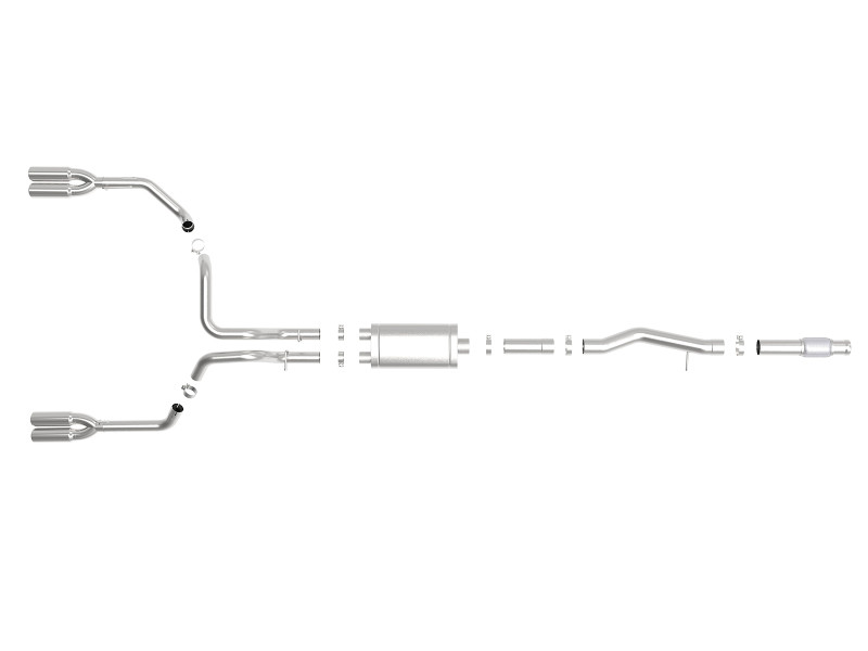 aFe Vulcan Series 4-3in 304SS Exhaust Cat-Back w/ Pol Tips 2019 GM Silverado/Sierra 1500 V8-6.2L - 49-34102-P