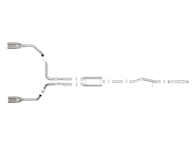 aFe Vulcan Series 3in 304SS Exhaust Cat-Back Exh w/ Pol Tips 2019 GM Silverado / Sierra 1500 V8-5.3L - 49-34105-P