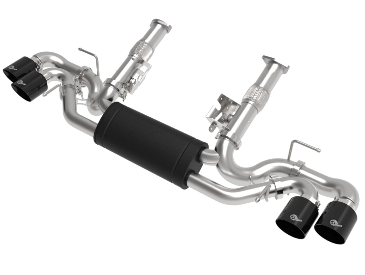 aFe MACH Force-Xp 2-1/2in 304SS Cat-Back 2020 Chevy Corvette (C8) 6.2L - Black Tip - 49-34127-B