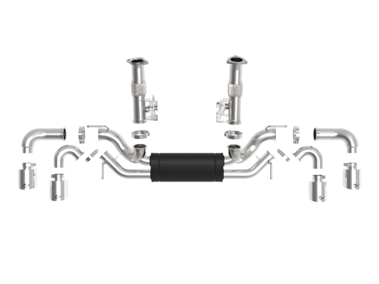 aFe MACH Force-Xp 2-1/2in 304SS Cat-Back 2020 Chevy Corvette (C8) 6.2L - Polished Tip - 49-34127-P