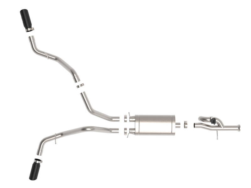 aFe Gemini XV 3in 304 SS Cat-Back Exhaust w/ Cutout 09-18 GM Trucks 4.3L/4.8L/5.3L w/ Black Tips - 49-34133-B