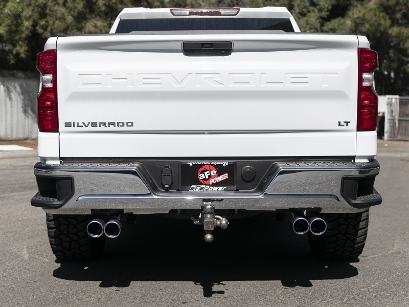 aFe Gemini XV 3in 304 SS Cat-Back Exhaust w/ Cutout 19-21 GM Silverado/Sierra 1500 V8- w/ Black Tips - 49-34139-B