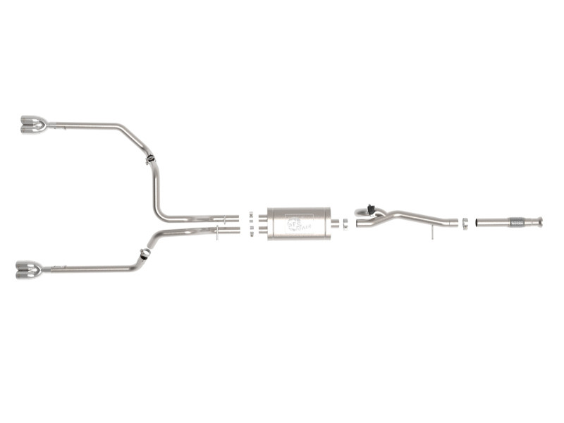 aFe Gemini XV 3in 304 SS Cat-Back Exhaust w/ Cutout 19-21 GM Silverado/Sierra 1500 V8- w/ Black Tips - 49-34139-P