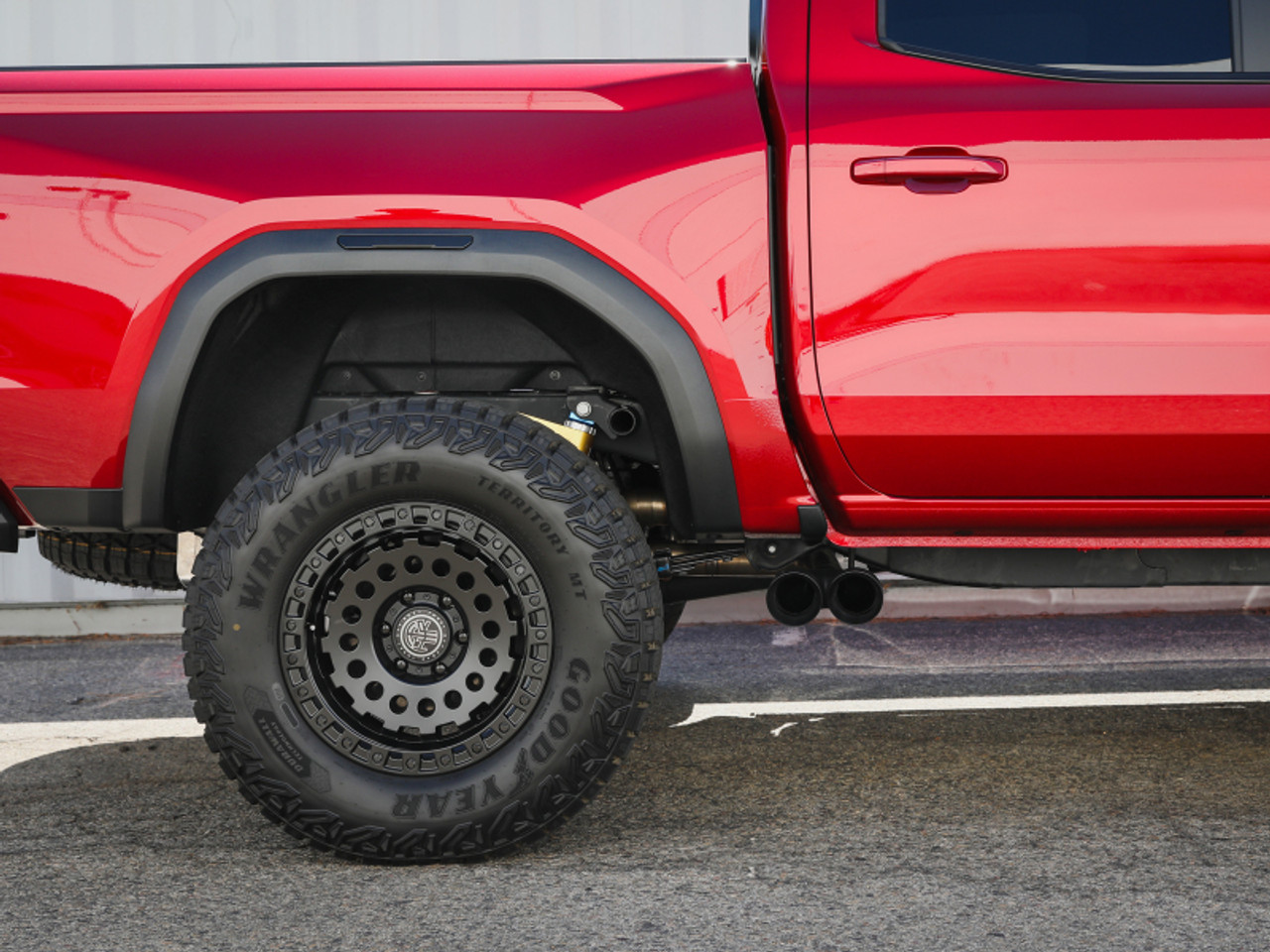 AFE 23-24 L4 GM Colorado/Canyon Rebel Series 3 IN 304 Stainless Steel Cat-Back System w/Black Tip - 49-34142-B