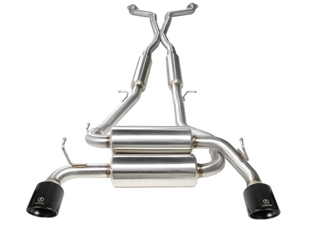 aFe Takeda 2-1/2 in 304 SS Cat-Back Exhaust System Infiniti G37 08-13/Q60 14-15 V6-3.7 w/ Black Tips - 49-36103-B