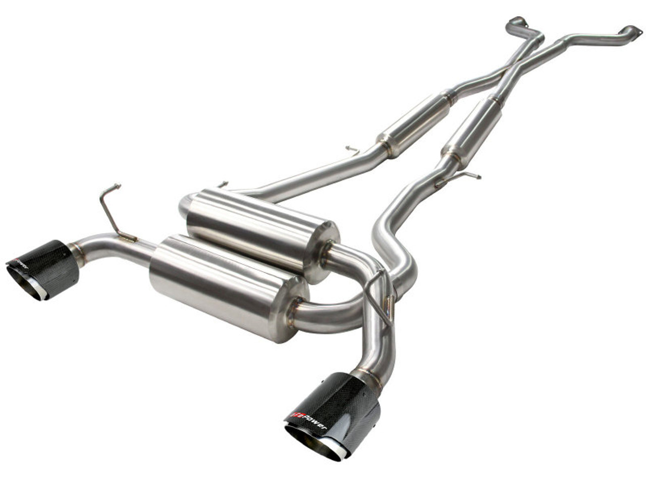 aFe Takeda 2-1/2in 304SS Cat-Back Exhaust Infiniti G37 08-13/Q60 14-15 V6-3.7 w/ Carbon Fiber Tips - 49-36103-C