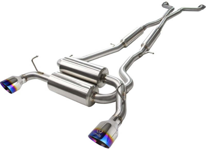 aFe Takeda 2-1/2in 304SS Cat-Back Exhaust Infiniti G37 08-13/Q60 14-15 V6-3.7 w/ Blue Flame Tips - 49-36103-L