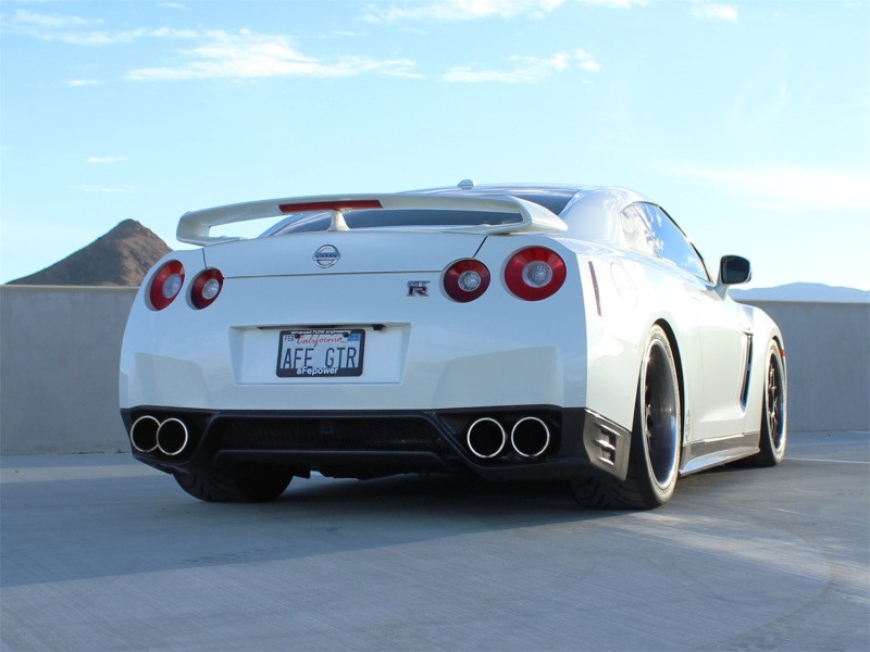 aFe Takeda 3in SS Exhaust Cat-Back 09-14 Nissan GTR V6 3.8L Carbon Fiber Tips - 49-36108-C