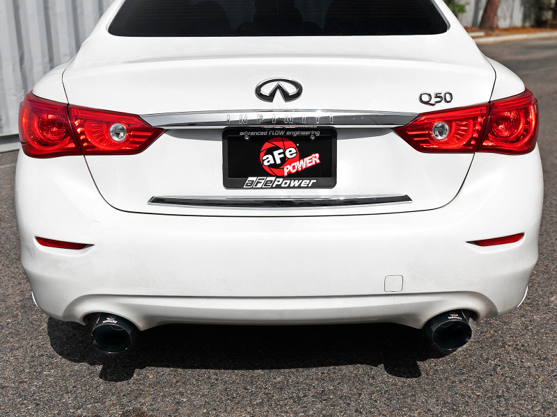 aFe Takeda 2.5in 304 SS Cat-Back Exhaust System w/ Black Tips 16-18 Infiniti Q50 V6-3.0L (tt) - 49-36132NM-B