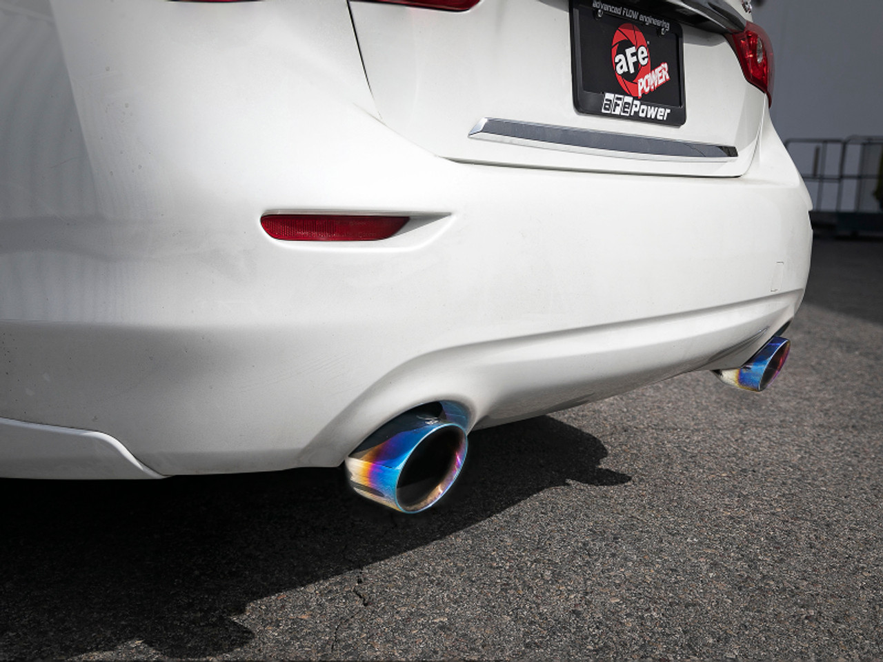 aFe Takeda 2.5in 304 SS Cat-Back Exhaust System w/ Blue Flame Tips 16-18 Infiniti Q50 V6-3.0L (tt) - 49-36132NM-L