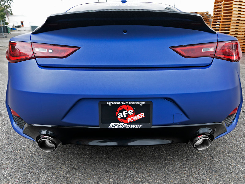 aFe POWER Takeda 2.5in 304 SS Axle-Back Exhaust w/ Carbon Fiber Tips 17-19 Infiniti Q60 V6-3.0L (tt) - 49-36133NM-C