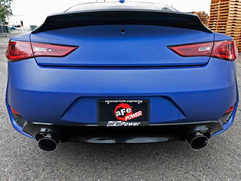 aFe POWER Takeda 2.5in 304 SS CB Exhaust w/ Black Tips 17-19 Infiniti Q60 V6-3.0L (tt) - 49-36134NM-B
