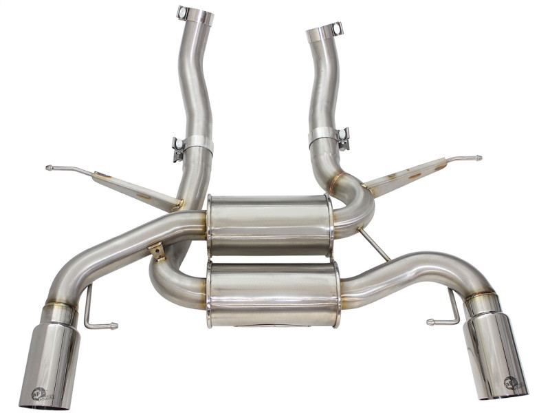 aFe MACHForce XP 2.5in Axle Back Stainless Exhaust w/ Polished Tips 07-13 BMW 335i 3.0L L6 (E90/92) - 49-36327-P