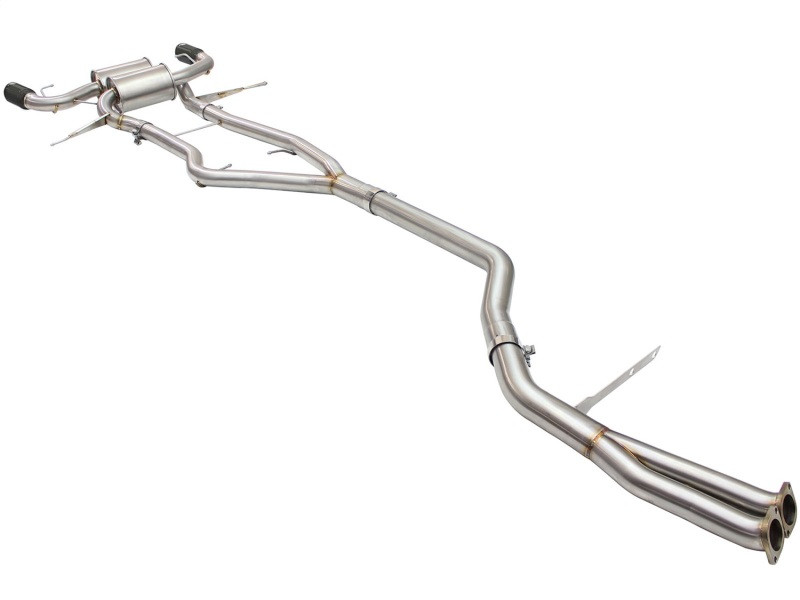 aFe MACHForce XP SS-304 Black Tip 3.0in-2.5in Dia Cat Back Exhaust 11-13 BMW 335i (E90/E92) 3.0L - 49-36328-B
