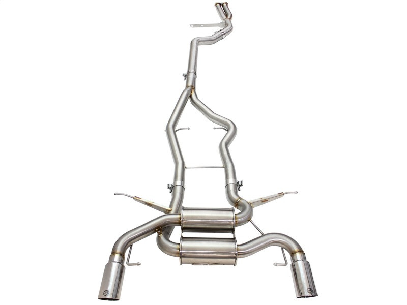 aFe MACHForce XP SS-304 Polish Tip 3.0in-2.5in Dia Cat Back Exhaust 11-13 BMW 335i (E90/E92) 3.0L - 49-36328-P