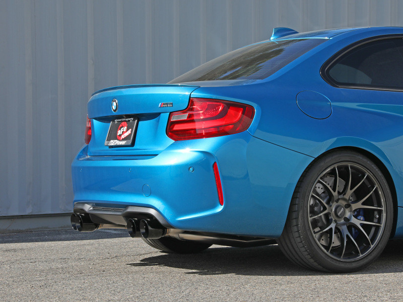 aFe 16-18 BMW M2 L6-3.0L MACH Force-Xp 3in to 2.5in 304 SS Cat-Back Exhaust System-Quad Black Tips - 49-36330-1B