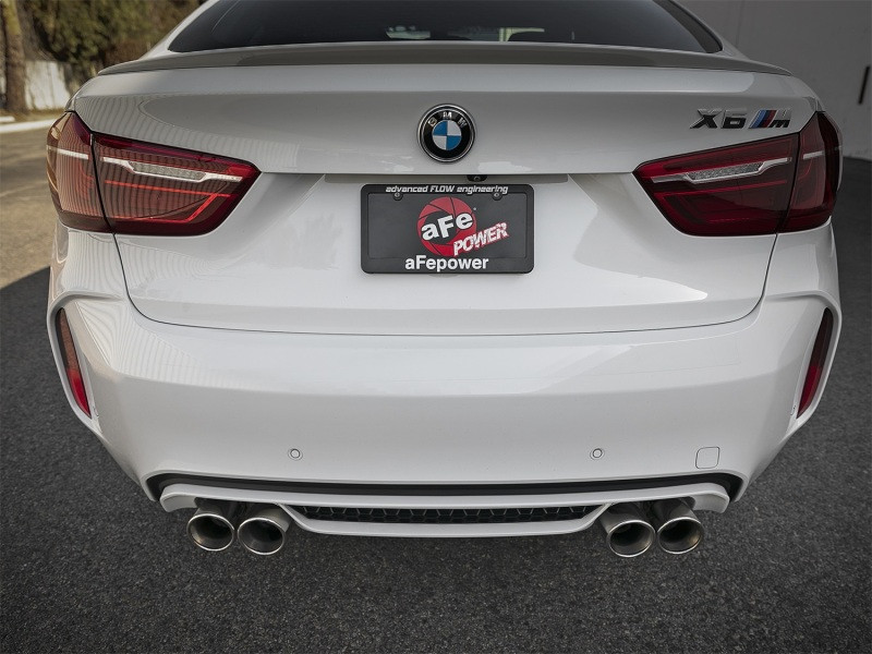 aFe MACH Force-Xp 3.5in. 304 SS C/B Exhaust w/o Muffler 15-18 BMW X5 M V8-4.4L (tt) - Polished Tip - 49-36342-P