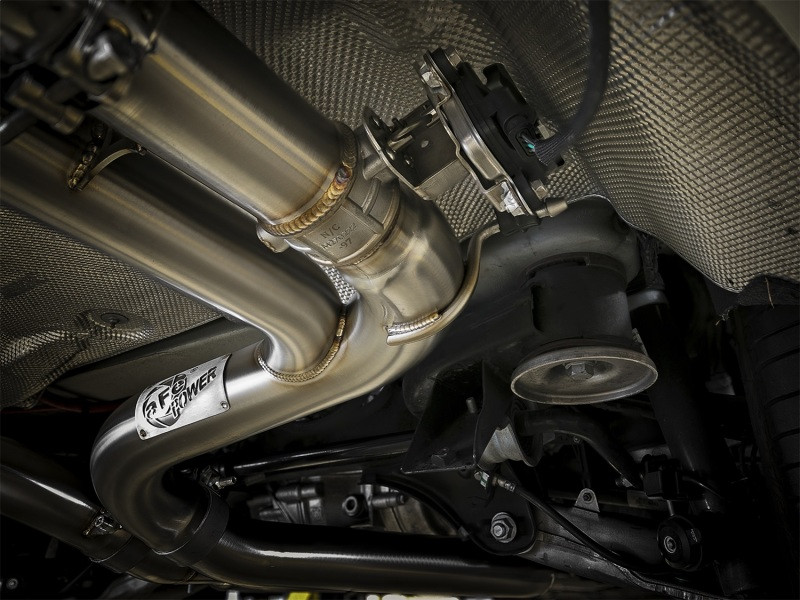 aFe MACH Force-Xp 3.5in. 304 SS C/B Exhaust w/o Muffler 15-18 BMW X5 M V8-4.4L (tt) - Polished Tip - 49-36342-P