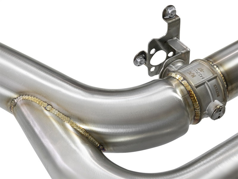 aFe MACH Force-Xp 3.5in. 304 SS C/B Exhaust w/o Muffler 15-18 BMW X5 M V8-4.4L (tt) - Polished Tip - 49-36342-P